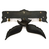 Vintage CAST IRON & BRASS COAT RACK Perched Eagle 3-HOOKS Wall-Mounted PATINA!!