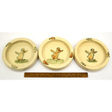 Antique WELLER POTTERY "ZONA" DUCK Lot of 4 BOWLS & CUP Child/Baby Dishes c.1920