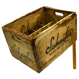 Vintage SCHAEFER "BEER AT ITS BEST" CRATE General Box c.1942 w/ 12 DIVIDED SLOTS