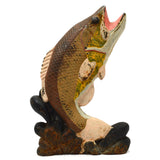 Antique CAST IRON ANDIRON FISH for Doorstop/Repurpose? JUMPING BASS Hand-Painted