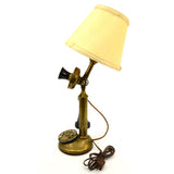 Antique KELLOGG BRASS CANDLESTICK ROTARY PHONE Folk Art Conversion to TABLE LAMP