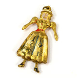 Antique VICTORIAN 'MOTHER-LADY-GIRL' CHARM for Bracelet ARTICULATED Gold-Gilded