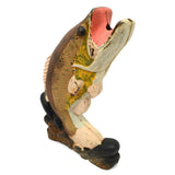 Antique CAST IRON ANDIRON FISH for Doorstop/Repurpose? JUMPING BASS Hand-Painted