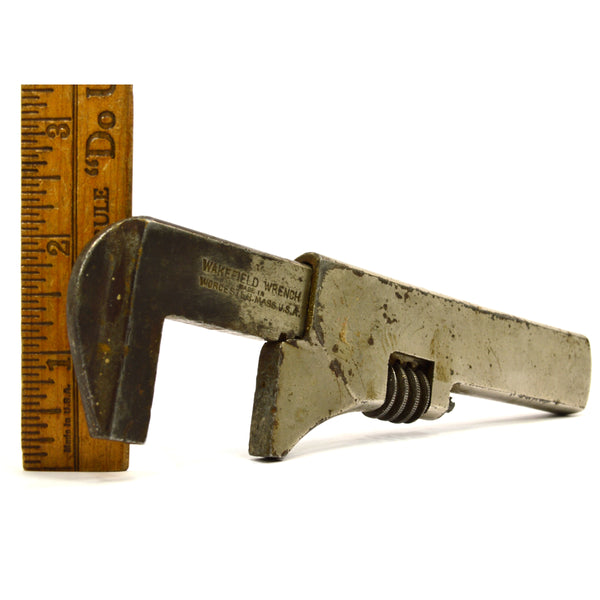 Antique WAKEFIELD NO. 7 NUT / MONKEY WRENCH 5.75" Nickel-Plated? UNLISTED! Rare!