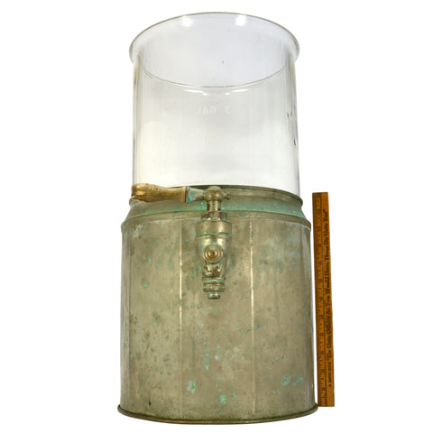 Vintage FOLK ART AQUARIUM or PUNCH BOWL? Homemade 3-GAL PYREX + COPPER BASE Odd!