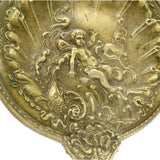 Antique GERMAN SILVER HAND MIRROR Dresser/Vanity VICTORIAN CHERUB Art Nouveau