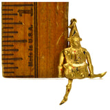 Antique FAIRYTALE 'COURT JESTER / FOOL' CHARM for Bracelet ARTICULATED Gold-Gilt