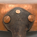 Antique TINNED COPPER SKILLET Frying Pan SIGNED "E COOPER & SONS" Atlantic City