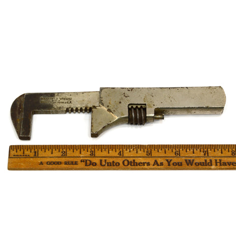 Antique WAKEFIELD NO. 7 NUT / MONKEY WRENCH 5.75" Nickel-Plated? UNLISTED! Rare!