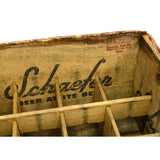 Vintage SCHAEFER "BEER AT ITS BEST" CRATE General Box c.1942 w/ 12 DIVIDED SLOTS