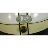 Vintage BUCO MOTORCYCLE HELMET White & Black Pinstripes OPEN FACE w/ FACE SHIELD