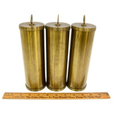Antique GRANDFATHER CLOCK WEIGHT Lot 3 Brass Cylinder VIENNA WEIGHTS Unbranded