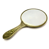 Antique GERMAN SILVER HAND MIRROR Dresser/Vanity VICTORIAN CHERUB Art Nouveau