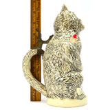 Antique GERMAN CHARACTER BEER STEIN Drunk HUNGOVER CAT #1000 Steinzeugwerke 19th
