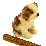 Vintage STEIFF "MOLLY" YOUNG DOG #3310,00 BROWN & WHITE 3" Sitting SWIVEL HEAD!