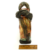 Vintage WELLER POTTERY "WARWICK" PATTERN PILLOW VASE 7.5" Footed & Handled c1920