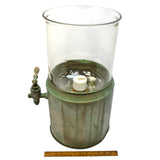 Vintage FOLK ART AQUARIUM or PUNCH BOWL? Homemade 3-GAL PYREX + COPPER BASE Odd!