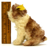 Vintage STEIFF "MOLLY" YOUNG DOG #3310,00 BROWN & WHITE 3" Sitting SWIVEL HEAD!