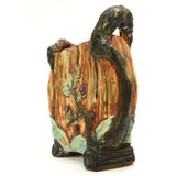 Vintage WELLER POTTERY "WARWICK" PATTERN PILLOW VASE 7.5" Footed & Handled c1920