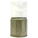 Vintage FOLK ART AQUARIUM or PUNCH BOWL? Homemade 3-GAL PYREX + COPPER BASE Odd!