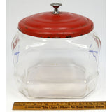 Vintage "LANCE" CRACKER/COOKIE JAR 8" Counter STORE DISPLAY Original METAL LID