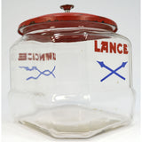 Vintage "LANCE" CRACKER/COOKIE JAR 8" Counter STORE DISPLAY Original METAL LID