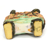 Vintage WELLER POTTERY "WARWICK" PATTERN PILLOW VASE 7.5" Footed & Handled c1920