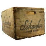 Vintage SCHAEFER "BEER AT ITS BEST" CRATE General Box c.1942 w/ 12 DIVIDED SLOTS