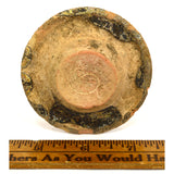 Ancient TERRACOTTA POTTERY VESSEL LID (Only) Heavy Iridescence! PRE-COLUMBIAN?