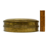 VTG/Antique 8" ROUND BRASS CONTAINER 2-Tiered/Nesting w/ Lid! NAUTICAL/MILITARY?