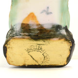 Vintage WELLER POTTERY "WARWICK" PATTERN PILLOW VASE 7.5" Footed & Handled c1920