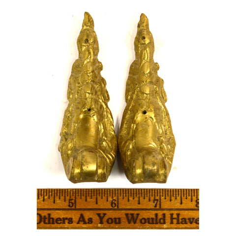 VTG/Antique BRASS/ORMOLU FEET/LEG Matching Lot of 2 SALVAGED LEGS Lamp Hardware