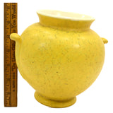 Antique WELLER POTTERY BALL VASE/URN 6.25" Nub Handles YELLOW MOTTLED GLAZE Rare