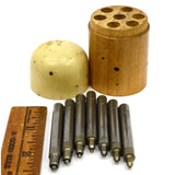 Vintage HOLE CLOSING PUNCHES Punch Set of 7 from FRANCE Clock Repair WATCHMAKER