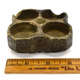 Ancient BACTRIAN STONE VESSEL Steatite/Chlorite? 4-CHAMBER BOWL Incised Designs