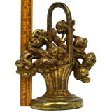 Antique FLOWER BASKET DOOR STOP &/or BOOKEND? 8-3/4" Tall FELT BASE Marked "42"