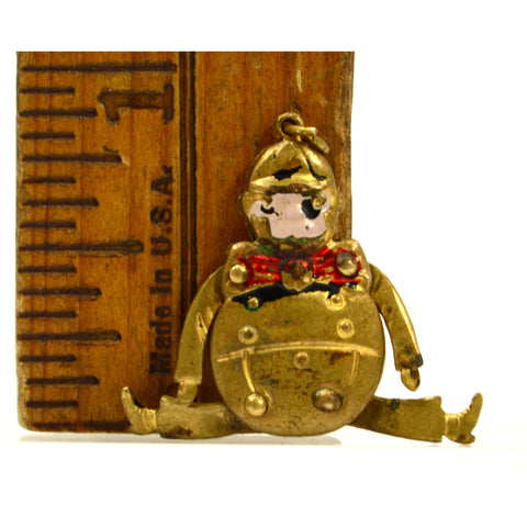 Antique FAIRYTALE 'HUMPTY DUMPTY' CHARM for Bracelet ARTICULATED LIMBS Gold-Gilt