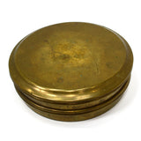 VTG/Antique 8" ROUND BRASS CONTAINER 2-Tiered/Nesting w/ Lid! NAUTICAL/MILITARY?