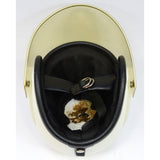 Vintage BUCO MOTORCYCLE HELMET White & Black Pinstripes OPEN FACE w/ FACE SHIELD