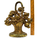 Antique FLOWER BASKET DOOR STOP &/or BOOKEND? 8-3/4" Tall FELT BASE Marked "42"