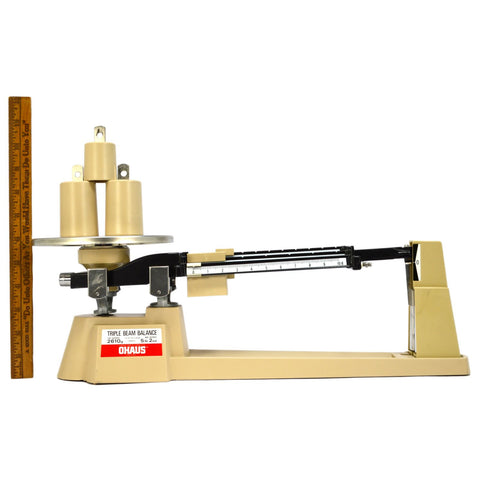 Excellent! OHAUS TRIPLE BEAM BALANCE SCALE 700/800 Series w/ 3 WEIGHTS & CASE!!