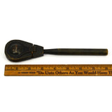 Antique PRIMITIVE NOISEMAKER Rattle WOOD, STEEL & COPPER CLACKER Homemade/AAFA?