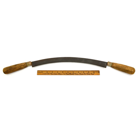 Antique DEBARKING DRAW KNIFE Unbranded 14.25" ARCHED/CURVED BLADE Unusual Tool!