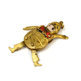 Antique FAIRYTALE 'HUMPTY DUMPTY' CHARM for Bracelet ARTICULATED LIMBS Gold-Gilt