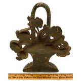 Antique FLOWER BASKET DOOR STOP &/or BOOKEND? 8-3/4" Tall FELT BASE Marked "42"