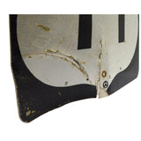 Vintage U.S. ROUTE 11 HIGHWAY ROAD SIGN Reflective BLACK & SILVER 24x24" Patina!