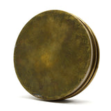 VTG/Antique 8" ROUND BRASS CONTAINER 2-Tiered/Nesting w/ Lid! NAUTICAL/MILITARY?