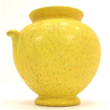 Antique WELLER POTTERY BALL VASE/URN 6.25" Nub Handles YELLOW MOTTLED GLAZE Rare
