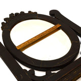 Antique HARDWOOD DRESSER/VANITY MIRROR 11"x15" Beveled Oval SALVAGED c.19th/20th