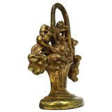 Antique FLOWER BASKET DOOR STOP &/or BOOKEND? 8-3/4" Tall FELT BASE Marked "42"
